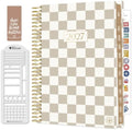 bloom daily planners 2027 Planner (January - December 2027) - Weekly & Monthly Softcover Planner for Women - Calendar Year Inspirational Agenda Book with Stickers - 5.5" x 8.25" - Checkered, Café