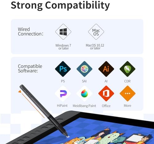 GAOMON PD1561 Drawing Tablet with Screen, Tilt Support & 10 Keys, 15.6"