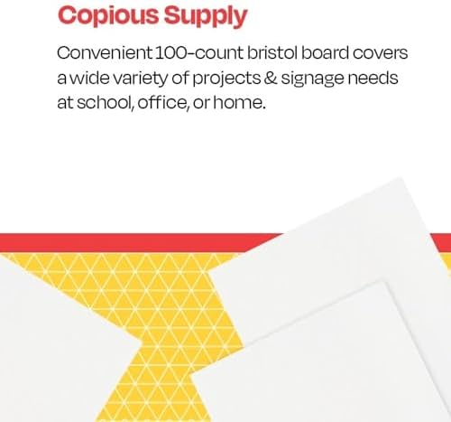 School Smart Folding Bristol Board, 12 x 18 Inches, White, Pack of 100