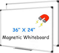 XBoard Magnetic Dry Erase Board 36 x 24 Inch, 3' x 2' White Board for Wall | Silver Aluminum Frame Presentation Board for Home Office Classroom (Pack of 2)