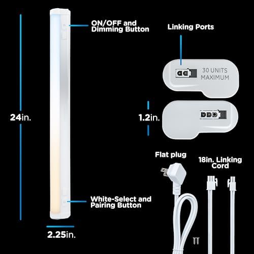 Enbrighten 24 Inch Plug in Under Cabinet Light with 5 Color Temperatures