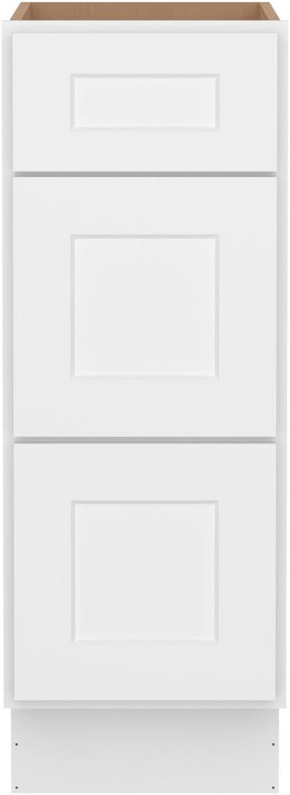 Furinno Shaker Drawer Base Kitchen Cabinet with 3-Drawers, Ready to Assemble, 24 D x 12 W x 34.5 H, White