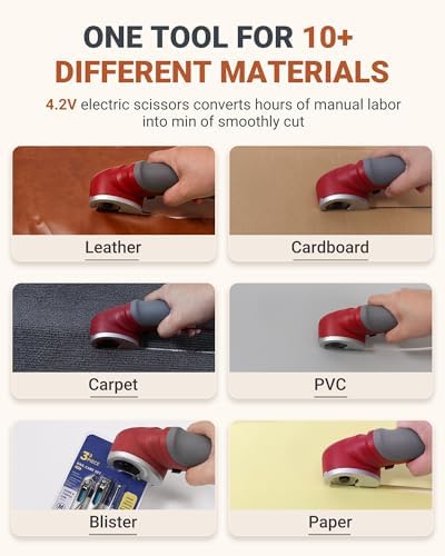 VLOXO Cardboard Cutter 4.2V Cordless Electric Scissors with Safety Lock