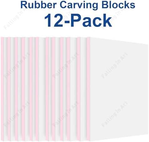 Falling in Art 24 Pack 4x6 Rubber Carving Block, Easy Cut Lino Blocks
