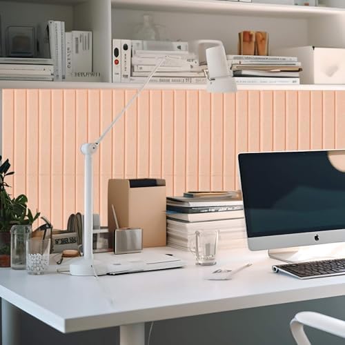Honoson 12 Pack Felt Bulletin Board Self Adhesive Wall Tiles, Peach