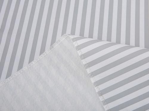 LIBERECOO 60" Square Vinyl Tablecloth with Flannel Backing, Grey Stripe Stain-Resistant Tablecloths Waterproof Oil-Proof Wipeable Table Cover for Indoor/Outdoor Picnic, BBQ