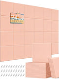 Thick Felt Pin Board Tiles 24 Pack, 11.8x11.8 Bulletin Board for Wall