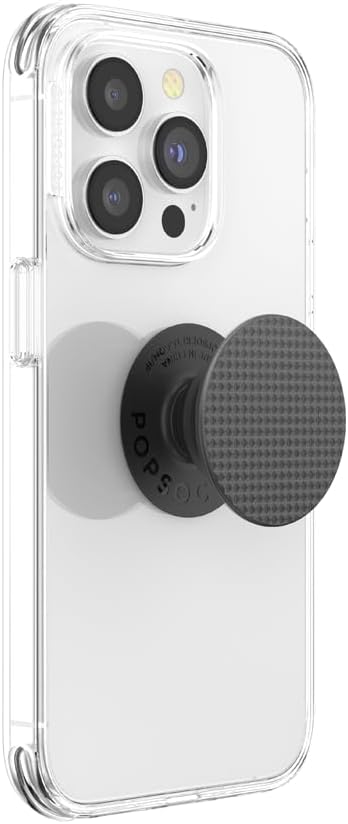 PopSockets Adhesive Phone Grip, Holder- Knurled Black | Secure Comfortable Hold, Anti-Drop, Kickstand, Black, Electronic Accessories, For iPad/Kindle/iPhone/Android