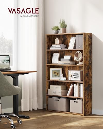VASAGLE Set of 2 5-Tier Open Bookshelves, 30 Inches Wide