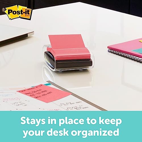 Post-It Pop-up Notes Dispenser, 3x3 in, Black Base Clear Top, Pack Includes a 45-Sheet Pad (WD-330-BK) (Pack of 6)
