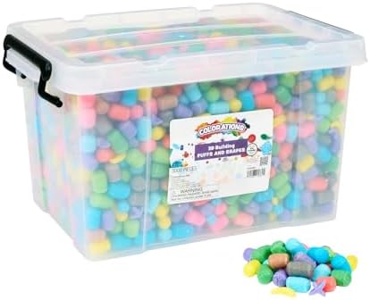 Colorations 3D Building Puffs & Shapes - 3000 Pieces