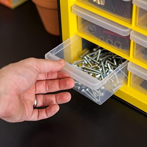 IRIS Plastic Hardware Storage Drawer, 44 Drawer Parts Cabinet - Yellow