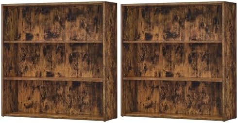 VASAGLE Set of 2 3-Tier Open Bookshelves, 31.5 Inches Wide