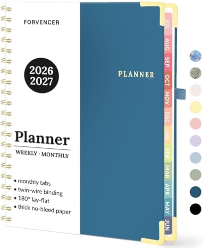 Forvencer Academic Planner 2026-2027, Weekly & Monthly Hardcover Planner A4
