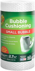 Duck Brand Small Bubble Cushioning Wrap for Moving & Shipping - 30 FT Bubble Packing Wrap for Extra Protection Packaging Boxes & Mailers - Clear Bubble Roll Moving Supplies, Perforated Every 12 IN