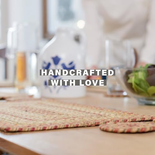 Homespice Harvest Braided Placemats for Country Decor, Oval 13x19 Set of 6