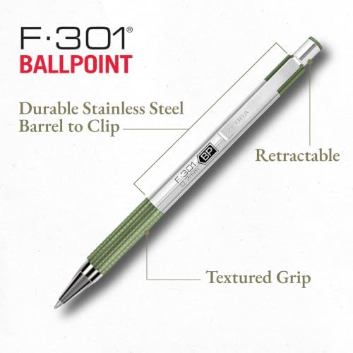 Zebra Pen F-301 Signature Series Ballpoint Pen, Black, 0.7mm, 4-Pk (27244)