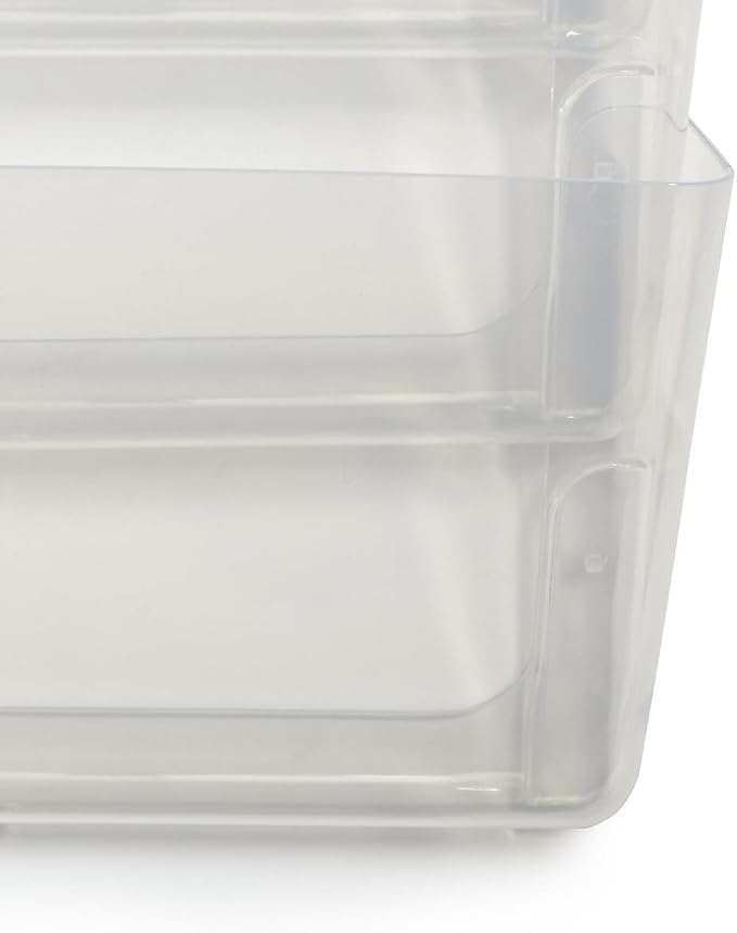 TRU RED Unbreakable 3‑Pocket Plastic Letter Wall File, Clear – Heavy‑Duty Wall‑Mounted Organizer for Mail, Documents & Folders