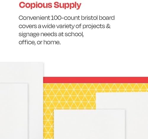School Smart Folding Bristol Tagboard, 24 x 36 Inches, White, Pack of 100
