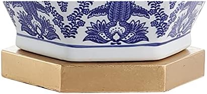JONATHAN Y Gretchen 25" Ginger Jar Ceramic LED Table Lamp, Blue/White