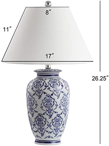 JONATHAN Y Juliana 26.25" Chinoiserie Ceramic Urn Table Lamp, Blue/White