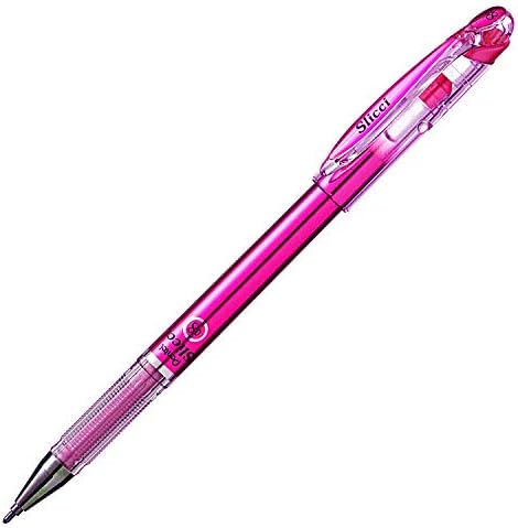 Pentel Arts Slicci Metallic 0.8 mm Needle Tip Gel Pen, Metallic Red Ink, Box of 12 (BG208-MB)