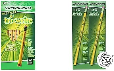 Ticonderoga My First Tri-Write Wood-Cased Pencils (36 Count) Wood-Cased Pencils (96 Count)