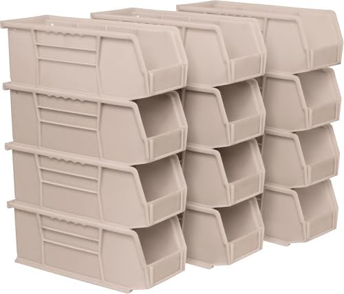 Akro-Mils 30224 AkroBins Plastic Storage Bins, 11"x 4"x 4", Stone, 12-Pack