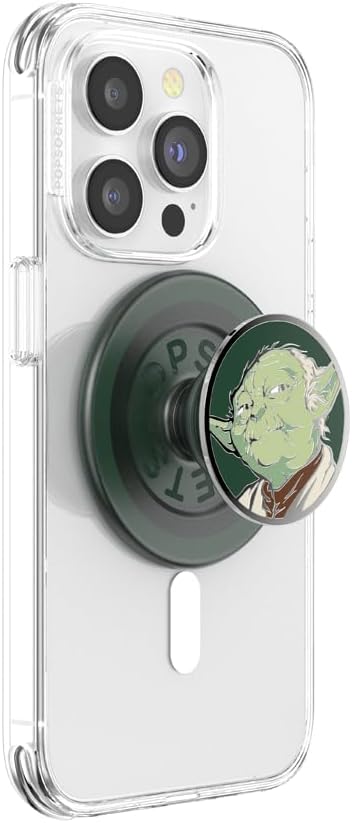 PopSockets Phone Grip for MagSafe, Magnetic Holder- Enamel Yoda | Removable, For Kindle / Android / iPhone, With Magnet, Star Wars, Grogu, iPad, Removable, Popper