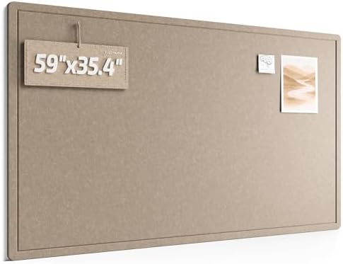 Fluxynara 59" x 35.4" Large Bulletin Board, Taupe
