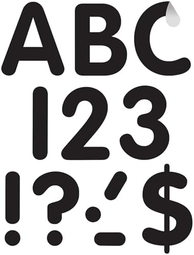 Teacher Created Resources Self-Adhesive Black 4" Classic Letters Uppercase (TCR9640)