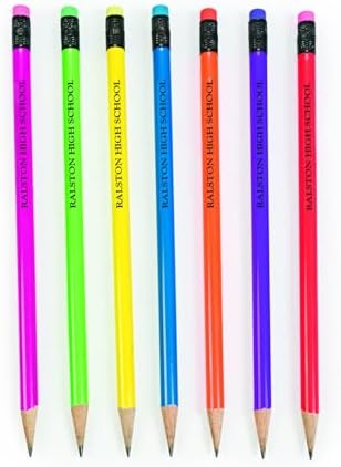 Fun Express Personalized Pencils Colorful Neon Wood 72 Pack