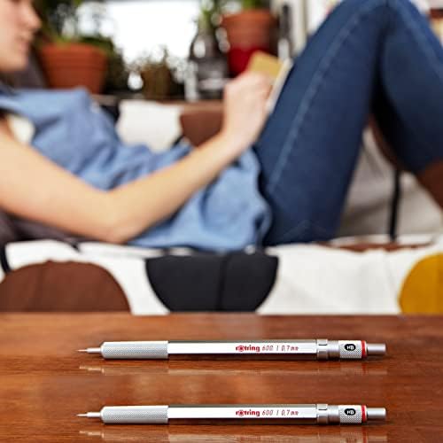 rOtring 600 Mechanical Pencil | HB 0.7 mm | Red All-Metal Body | Hexagonal Barrel