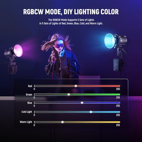 NEEWER MS60C RGBWW LED Video Light with 2.4G/App Control, 65W Metal Mini