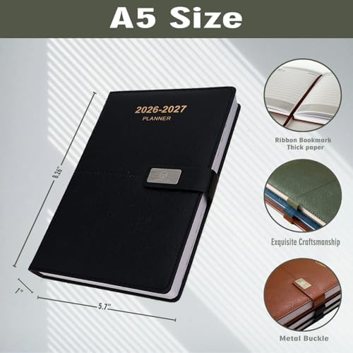 2026-2027 Daily Planner - One Page per Day, Daily Calendar Book