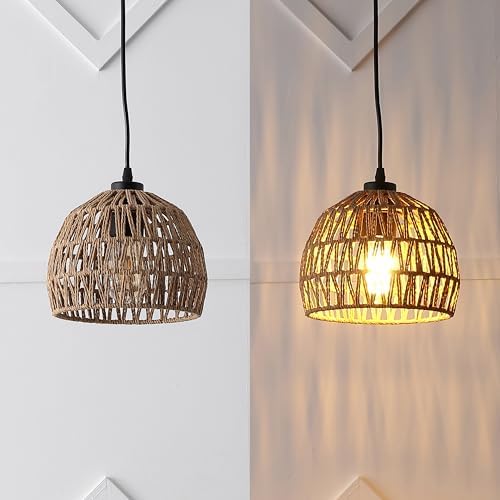 JONATHAN Y Campana 1-Light Pendant Dome Ceiling Lamp, 8.25", Brown