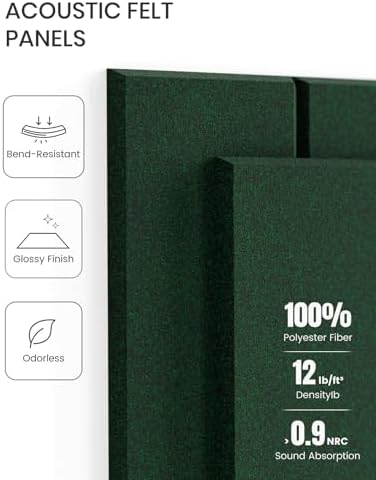 Fluxynara Felt Bulletin Board & Cork Board Alternative, Pine Green