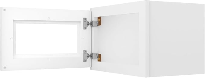 Furinno Shaker Wall Kitchen Cabinet, with Single Door, Glass Not Included, Ready to Assemble, 12 D x 18 W x 12 H, White