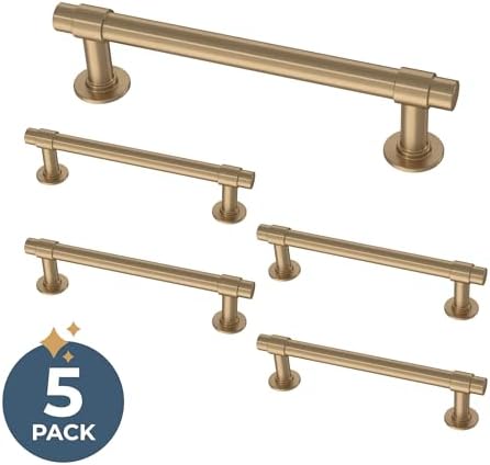 Franklin Brass Francisco (5-Pack) Cabinet Handles 4" Hole Center Pulls | Champagne Bronze Hardware Kitchen Door, Drawers, Dressers, Furniture P29617Z-CZ-B1