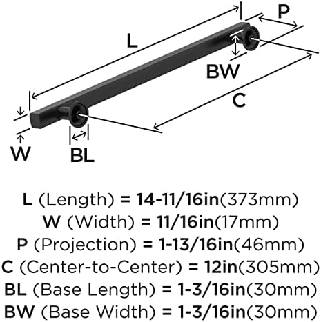 Amerock 12" Everett Matte Black Appliance Pull