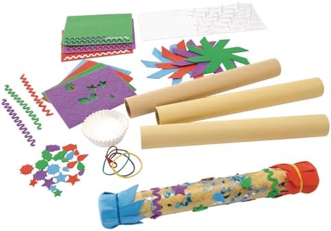 Colorations - RAINKIT DIY Rainstick Kit for Kids, Set of 12, EVA Foam and Cardboard, Native American, Craft Kit, Self-Adhesive, Toys for Kids, Early Learning, Multi-Cultural, Social Sensitivity | Simulates the Sound of Rain, Decorate Your Own Rain Stic...