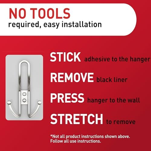 Command X-Large Satin Nickel Triple Hook,1 Hook,3 Strips,Damage-Free Hanging with Adhesive Strips,No Tools Wall-Hook for Hanging Decorations in Living Spaces,(Pack of 8)