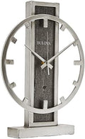 Bulova B1864 Streak Tabletop Clock, Aged Silver-Tone 2.63 x 12 x 16