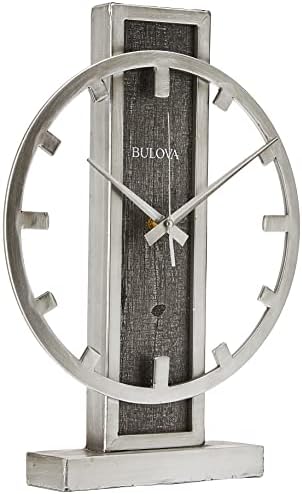 Bulova B1864 Streak Tabletop Clock, Aged Silver-Tone 2.63 x 12 x 16