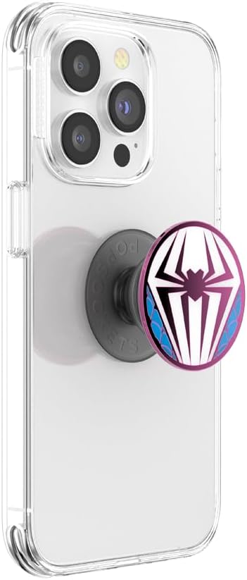 PopSockets Adhesive Phone Grip, Holder- Spider Gwen Suit | Secure Comfortable Hold, Anti-Drop, Kickstand, Spiderman, Enamel, Designs