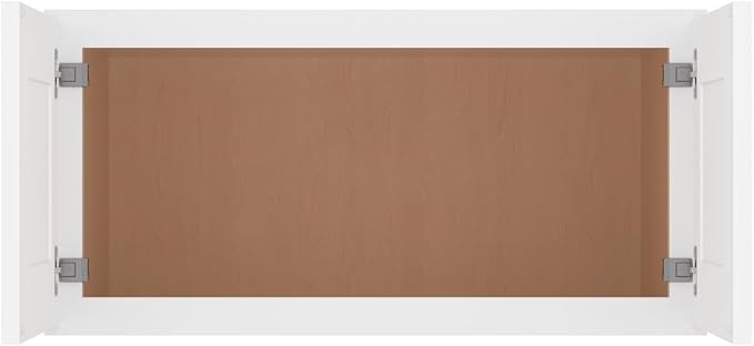 Furinno Shaker Wall Refrigerator Top Kitchen Cabinet, 2-Doors, White | 24 D x 30 W x 15 H, Adjustable Hinges, Soft-Close Shaker-Style Door, Ready to Assemble, Plywood, for Pantry, Dining Room