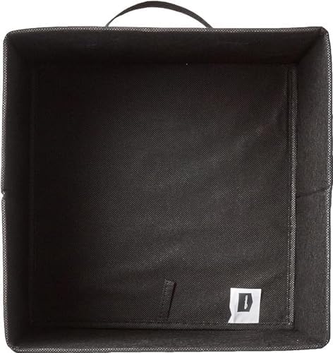 Amazon Basics Collapsible Fabric Storage Bins Organizer with Handles, Sturdy, Foldable, 10.5" x 10.5" x 11", Black, 6-Pack