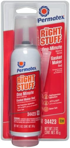 Permatex 34423 Right Stuff 1 Minute Red High Temperature Gasket Maker, 3 oz