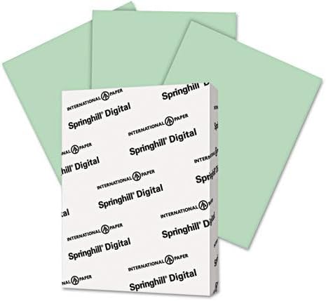 Springhill 8.5” x 11” Green Colored Cardstock Paper, 67lb Vellum Bristol, 147gsm, 2000 Sheets (8 Reams) – Premium Lightweight Cardstock, Vellum Printer Paper with Textured Finish – 046000C
