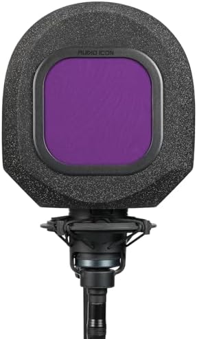 Soundbox Vocal Recording Isolation Booth | Portable Microphone Shield, Pop Filter for Studio-Quality Sound | Singing, Podcasting, Acoustic High-Density Foam Ball, Mic Soundproof Box (Twilight Purple)